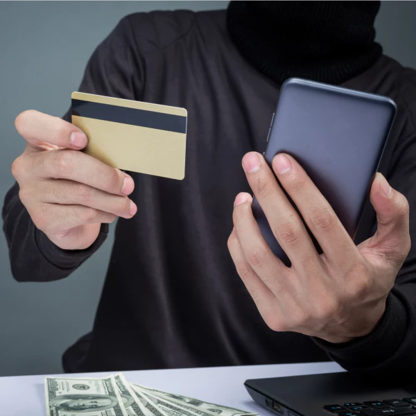 An elderly father is being defrauded online.